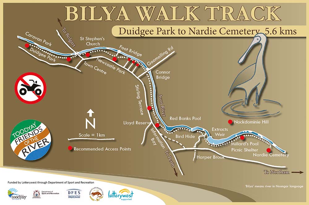 The Bilya Walk Track map